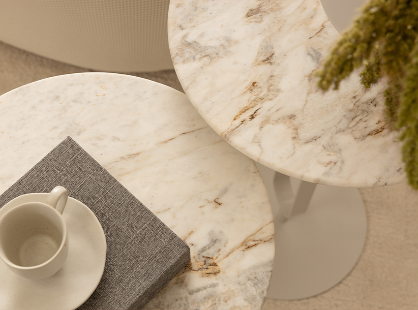 pedras naturais da mesa lateral arch