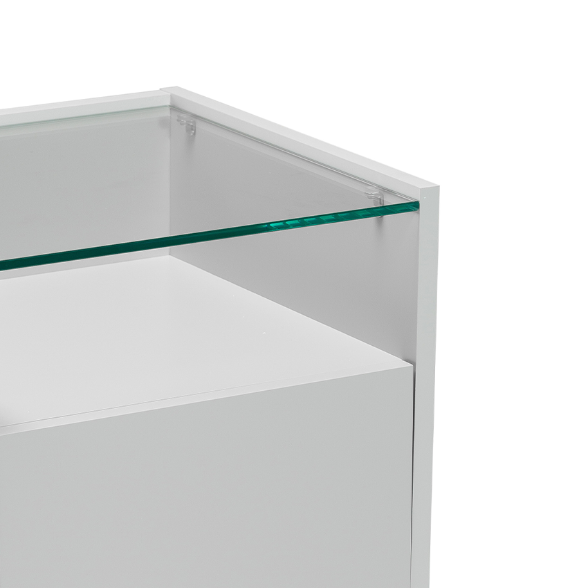 tampo em vidro da mesa de cabeceira flow