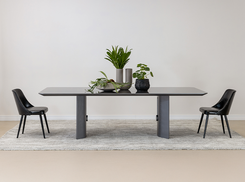 mesa de jantar scala retangular cinza