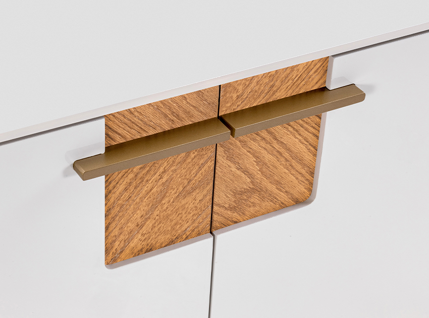 detalhes dos puxadores e portas do buffet madison